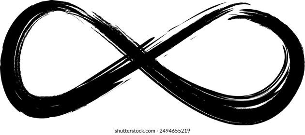 Infinity sign on a transparent background. Grunge infinity sign. Grunge infinity sign on a chessboard of gray and white squares. Infinity sign combines deep meaning with a unique visual style.