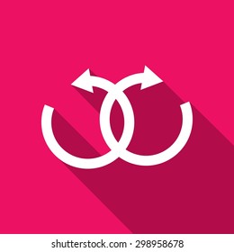 infinity sign on white long shadow