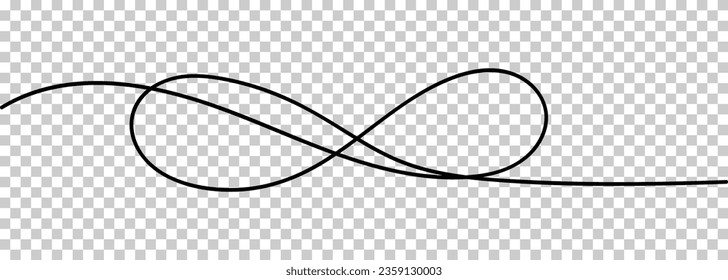 Infinity sign one line. Vector illustration isolated on transparent background