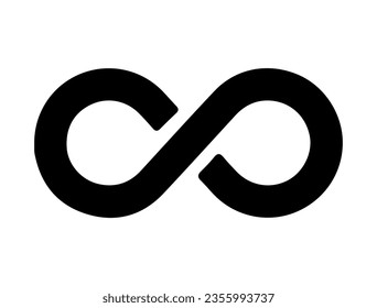 Infinity sign silhouette vector art white background