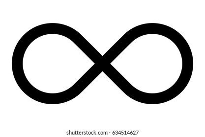 infinity sign silhouette vector symbol icon design. Beautiful illustration isolated on white background
