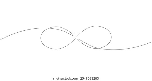 An infinity sign in a single line. Infinity with a thin outline. Vector illustration  