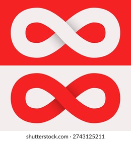 Infinity sign. Infinity symbol. Set of 3d icons. Vector clipart 