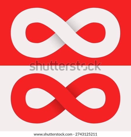 Infinity sign. Infinity symbol. Set of 3d icons. Vector clipart 