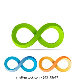 infinity sign , three color set collection 