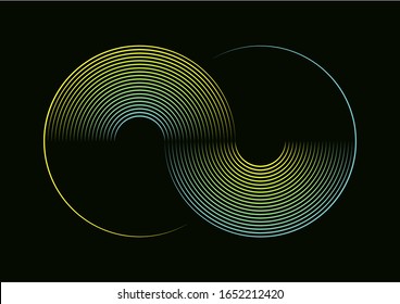 infinity sign  two circles in the form disks  linear gradient vector
