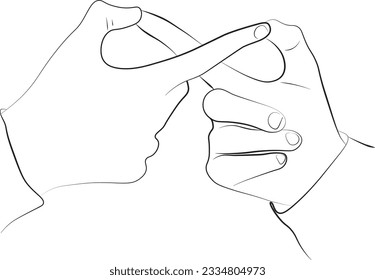 Infinity sign with two finger gesture.Symbol of eternal love, friendship.Two hands show infinity sign