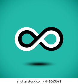 Infinity sign vector icon. Limitless abstract vector logo template. Endless sign, eight shape or eternity icon with soft shadows. Premium emblem for any brand. 