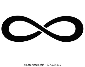 Infinity sign - vector silhouette illustration for logo or pictogram. Infinity symbol is a sign or icon for identity.