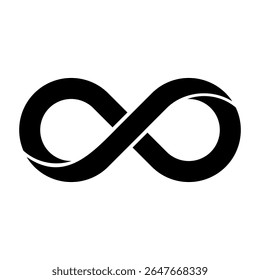 Infinity silhouette vector icon,modern and elegant design ideas,isolated on white background,can be for logo or brand icon