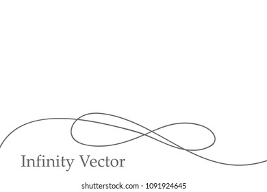 Infinity in solid lines of drawing. Continuous black line. Work flat design. The symbol of infinity of motion