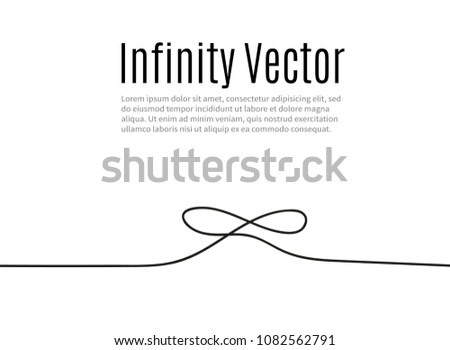 Infinity in solid lines of drawing. Continuous black line. Work flat design. The symbol of infinity of motion.