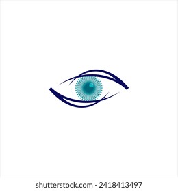 Infinity spiral rotating eye vector logo. Creative camera shutter sight logotype. Photo video control sign.