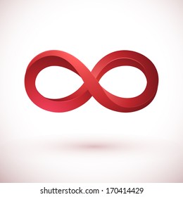 Infinity spiral sign isolated on white background.