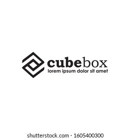 Infinity square box line modern logo template vector