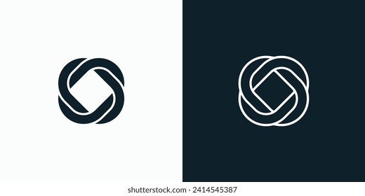 Diseño de logotipo vectorial de forma cuadrada infinita.