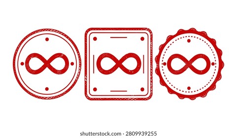 Infinity stamp set. set seal on a white background