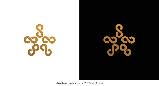 El diseño del logotipo de la estrella infinita es simple y elegante