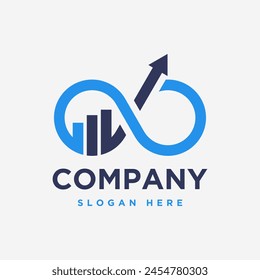 infinity and statistic logo icon and vector