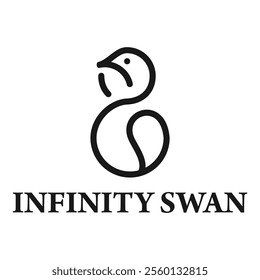 infinity swan flat minimalist logo design