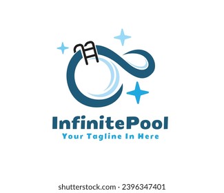 infinity swimming pool logo symbol design template illustration inspiration
