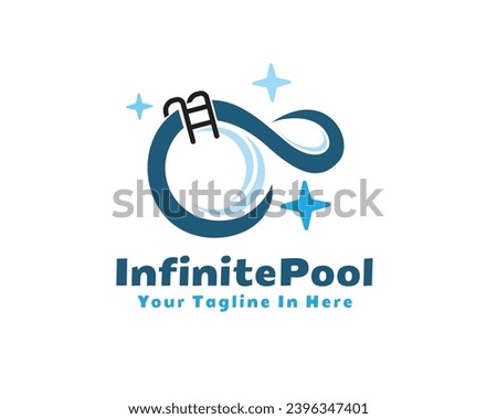 infinity swimming pool logo symbol design template illustration inspiration