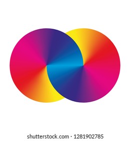 Infinity symblol of interlaced circles. Vector sign with gradient effect.