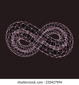 Infinity symbol. Abstract 3d design element, emblem, icon. Vector illustration. 