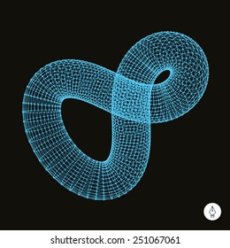 Infinity symbol. Abstract 3d design element, emblem, icon. Vector illustration. 