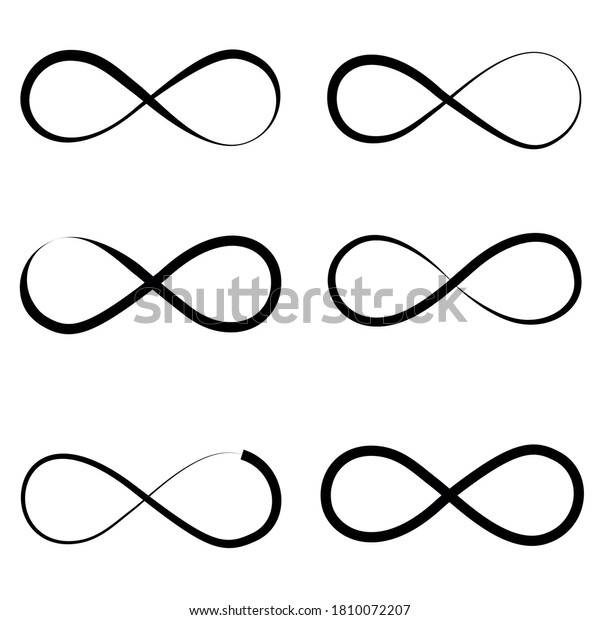 Infinity Symbol Black Contours Different Shapes Stock Vector (Royalty ...