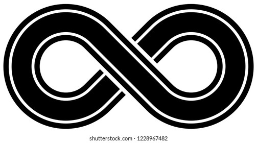 Infinity Symbol Black Outlined Discontinuation Isolated Stock Vector ...