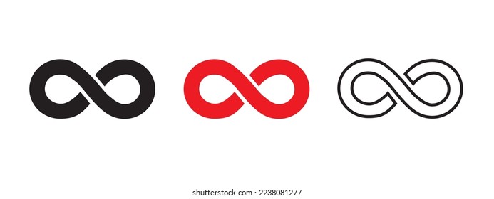 Unendliches Symbol schwarz, einfach mit Abbruch, einzeln