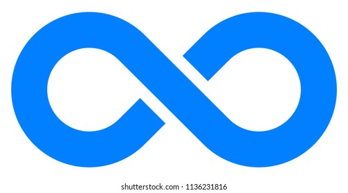 infinity symbol blue - simple with discontinuation - isolated - vector illustration