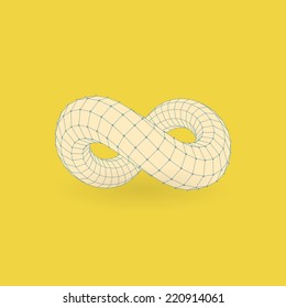 Infinity symbol. Can be used as design element, emblem, icon. 3d vector illustration. 