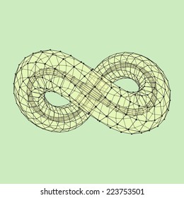 Infinity symbol. Can be used as design element, emblem, icon. 3d vector illustration. 