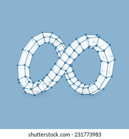 Infinity symbol. Can be used as design element, emblem, icon. 3d vector illustration.  