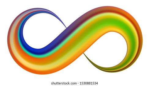 Infinity symbol. Coloful brush stroke Vector sign.