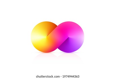 Infinity symbol with color gradient art. Vector illustration