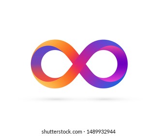 Infinity symbol with color gradient, colored icon. Vector illustration