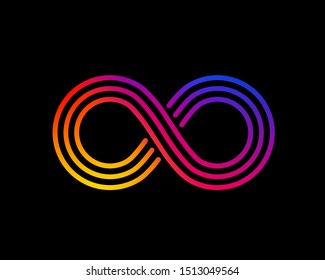 Infinity symbol with color gradient, design element. Vector illustration