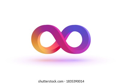 Infinity symbol with color gradient. Vector illustration