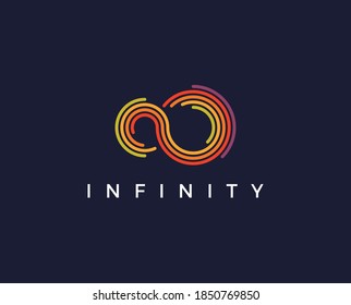 Infinity symbol with color gradient. Vector illustration