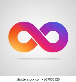 Infinity symbol with color gradient. Vector illustration