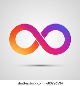 Infinity symbol with color gradient. Vector illustration