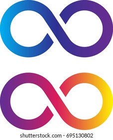 Infinity symbol with color gradient. Vector illustration
