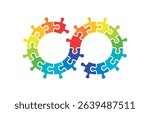  Infinity symbol colorful puzzle design. Vector isolated on white background.	