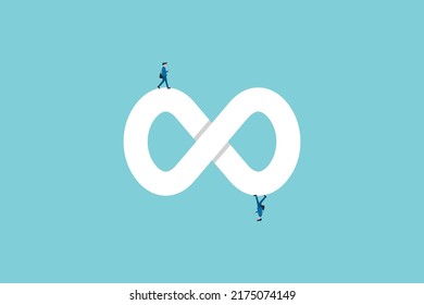 infinity symbol community connection. Symbol of cooperation, process, solution.