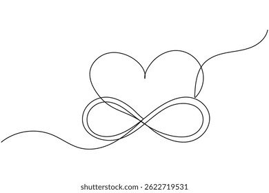 Infinity-Symbol durchgehende einzeilige Zeichnung und minimalistischen Stil isolieren Umriss Vektorsymbol