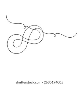Infinity symbol continuous one line drawing outline vector icon 