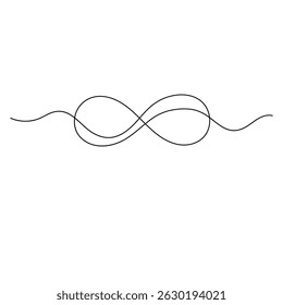 Símbolo infinito desenho contínuo de uma linha ícone do vetor de contorno 